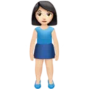 Woman Standing: Light Skin Tone