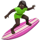 Woman Surfing: Dark Skin Tone