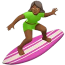 Woman Surfing: Medium-Dark Skin Tone