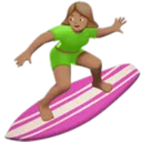 Woman Surfing: Medium Skin Tone