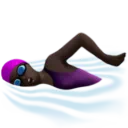 Woman Swimming: Dark Skin Tone