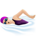 Woman Swimming: Light Skin Tone
