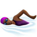 Woman Swimming: Medium-Dark Skin Tone