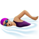 Woman Swimming: Medium-Light Skin Tone