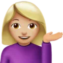 Woman Tipping Hand: Medium-Light Skin Tone