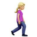Woman Walking Facing Right: Medium-Light Skin Tone