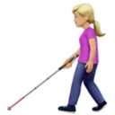 Woman with White Cane: Medium-Light Skin Tone