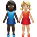 Women Holding Hands: Dark Skin Tone, Medium-Light Skin Tone
