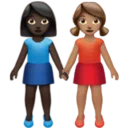 Women Holding Hands: Dark Skin Tone, Medium Skin Tone