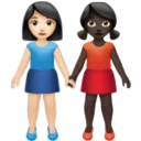 Women Holding Hands: Light Skin Tone, Dark Skin Tone