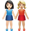 Women Holding Hands: Light Skin Tone, Medium-Light Skin Tone