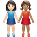 Women Holding Hands: Light Skin Tone, Medium Skin Tone