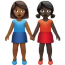 Women Holding Hands: Medium-Dark Skin Tone, Dark Skin Tone