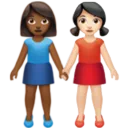 Women Holding Hands: Medium-Dark Skin Tone, Light Skin Tone
