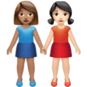 Women Holding Hands: Medium Skin Tone, Light Skin Tone