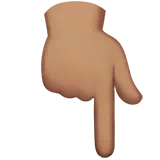Backhand Index Pointing Down: Medium Skin Tone — Apple