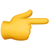 White Right Pointing Backhand Index — Apple