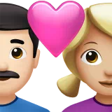 Couple With Heart - Man: Light Skin Tone, Woman: Medium-Light Skin Tone — Apple