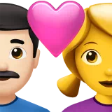 Couple With Heart - Man: Light Skin Tone, Woman: No Skin Tone — Apple