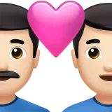 Couple with Heart: Man, Man, Light Skin Tone — Apple