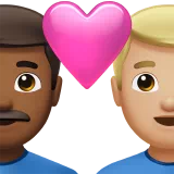 Couple with Heart: Man, Man, Medium-Dark Skin Tone, Medium-Light Skin Tone — Apple