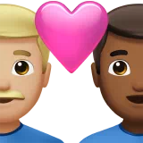 Couple with Heart: Man, Man, Medium-Light Skin Tone, Medium-Dark Skin Tone — Apple