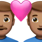 Couple with Heart: Man, Man, Medium Skin Tone — Apple