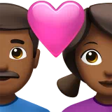 Couple With Heart - Man: Medium-Dark Skin Tone, Woman: Medium-Dark Skin Tone — Apple