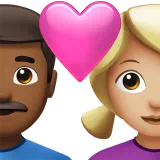 Couple With Heart - Man: Medium-Dark Skin Tone, Woman: Medium-Light Skin Tone — Apple