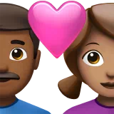 Couple With Heart - Man: Medium-Dark Skin Tone, Woman: Medium Skin Tone — Apple