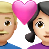 Couple With Heart - Man: Medium-Light Skin Tone, Woman: Light Skin Tone — Apple