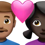 Couple With Heart - Man: Medium Skin Tone, Woman: Dark Skin Tone — Apple