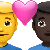Couple With Heart - Man: No Skin Tone, Man: Dark Skin Tone — Apple