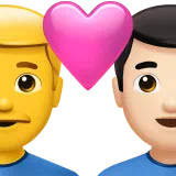 Couple With Heart - Man: No Skin Tone, Man: Light Skin Tone — Apple