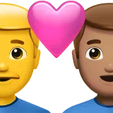 Couple With Heart - Man: No Skin Tone, Man: Medium Skin Tone — Apple