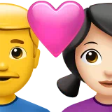 Couple With Heart - Man: No Skin Tone, Woman: Light Skin Tone — Apple
