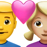Couple With Heart - Man: No Skin Tone, Woman: Medium-Light Skin Tone — Apple
