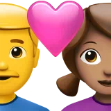 Couple With Heart - Man: No Skin Tone, Woman: Medium Skin Tone — Apple