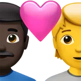 Couple With Heart: Man, Person, Dark Skin Tone, No Skin Tone — Apple