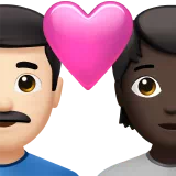 Couple With Heart: Man, Person, Light Skin Tone, Dark Skin Tone — Apple