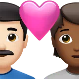 Couple With Heart: Man, Person, Light Skin Tone, Medium-Dark Skin Tone — Apple