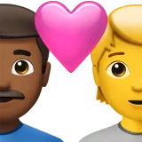 Couple With Heart: Man, Person, Medium-Dark Skin Tone, No Skin Tone — Apple
