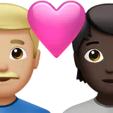 Couple With Heart: Man, Person, Medium-Light Skin Tone, Dark Skin Tone — Apple
