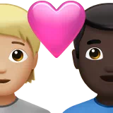 Couple With Heart: Person, Man, Medium-Light Skin Tone, Dark Skin Tone — Apple