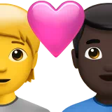 Couple With Heart: Person, Man, No Skin Tone, Dark Skin Tone — Apple