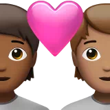 Couple with Heart: Person, Person, Medium-Dark Skin Tone, Medium Skin Tone — Apple
