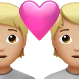 Couple With Heart: Person, Person, Medium-Light Skin Tone — Apple