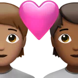 Couple with Heart: Person, Person, Medium Skin Tone, Medium-Dark Skin Tone — Apple