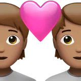 Couple With Heart: Person, Person, Medium Skin Tone — Apple