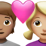Couple With Heart: Person, Woman, Medium Skin Tone, Medium-Light Skin Tone — Apple